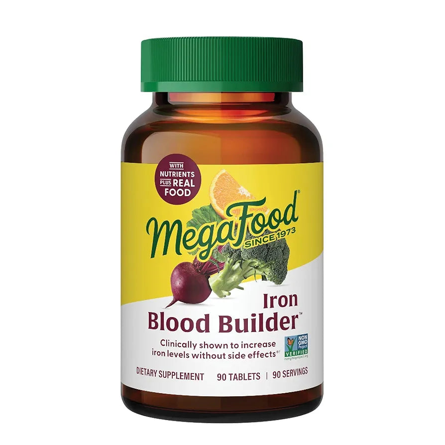 MegaFood Blood Builder | Gentle Iron Supplement with Vitamin C, B12 & Folic Acid