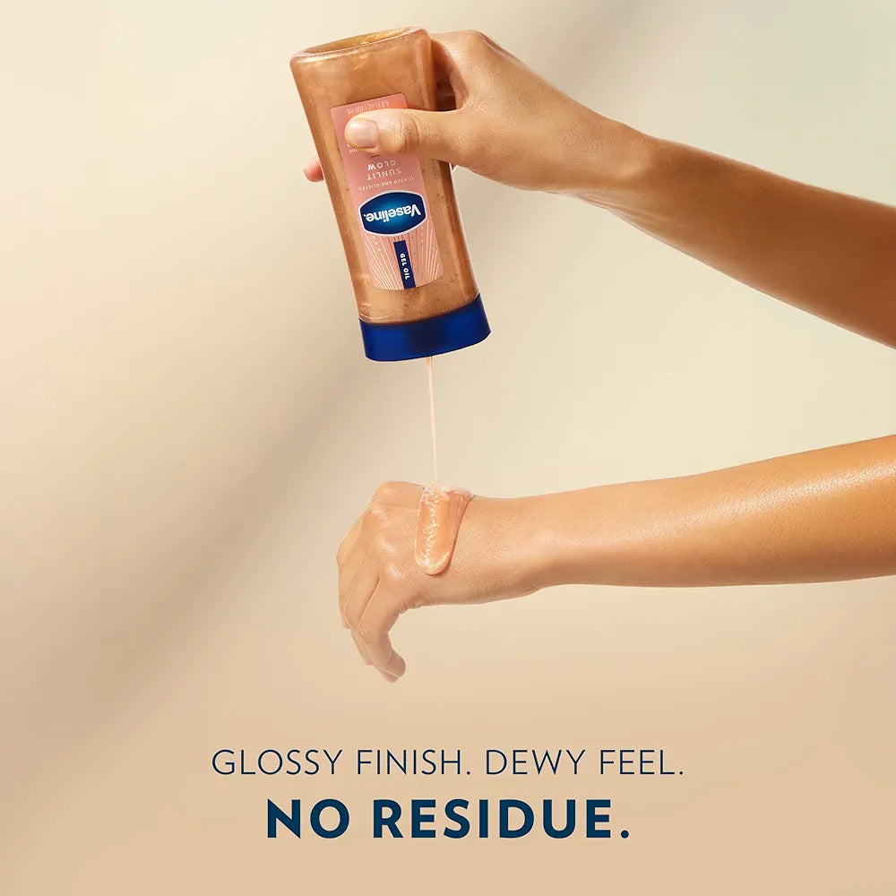 Vaseline Sunlit Glow Shimmer Body Oil | Vanilla Cocoa with Ultra-Hydrating Lipids & Pure Cocoa Butter