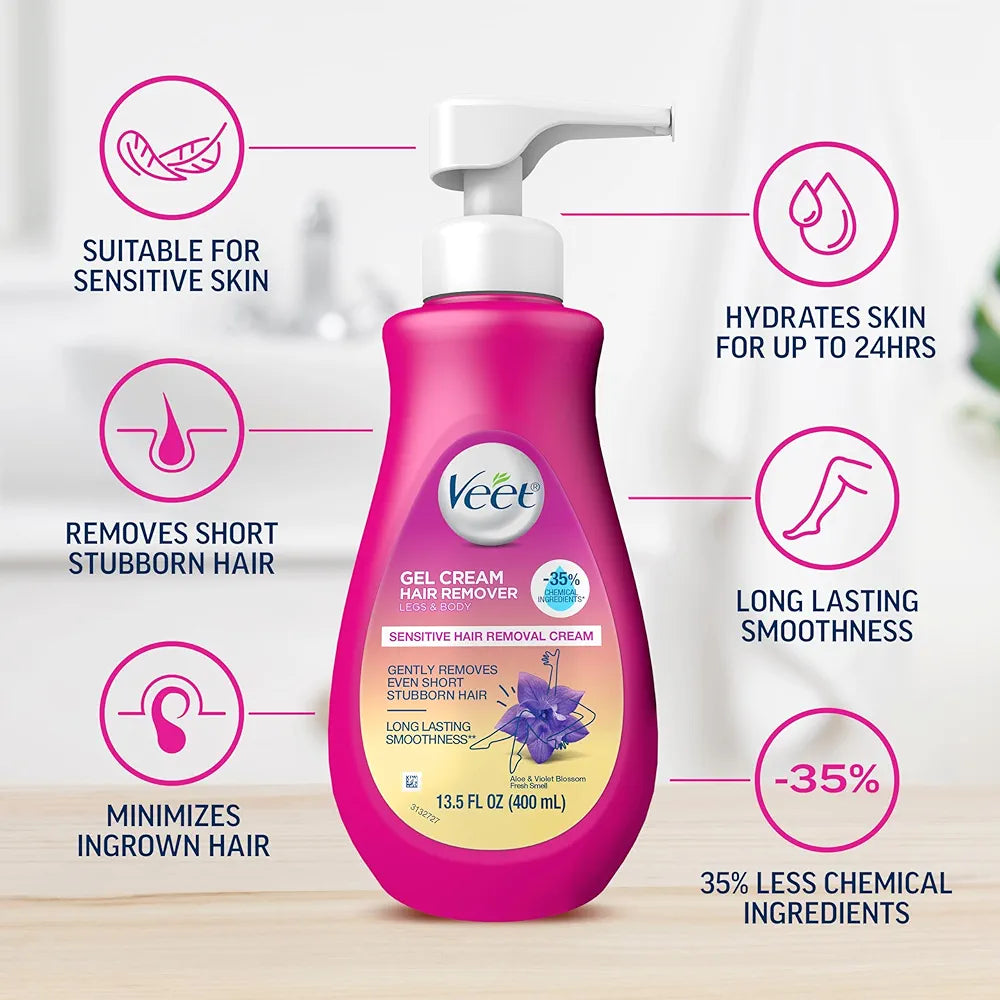 Veet Gel Hair Removal Cream | Sensitive formula with Aloe Vera and Vitamin E