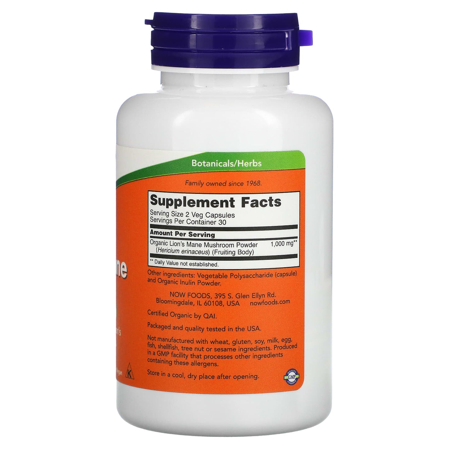 NOW Foods Lion’s Mane – 500 mg, 60 Veg Capsules | Cognitive & Nerve Support