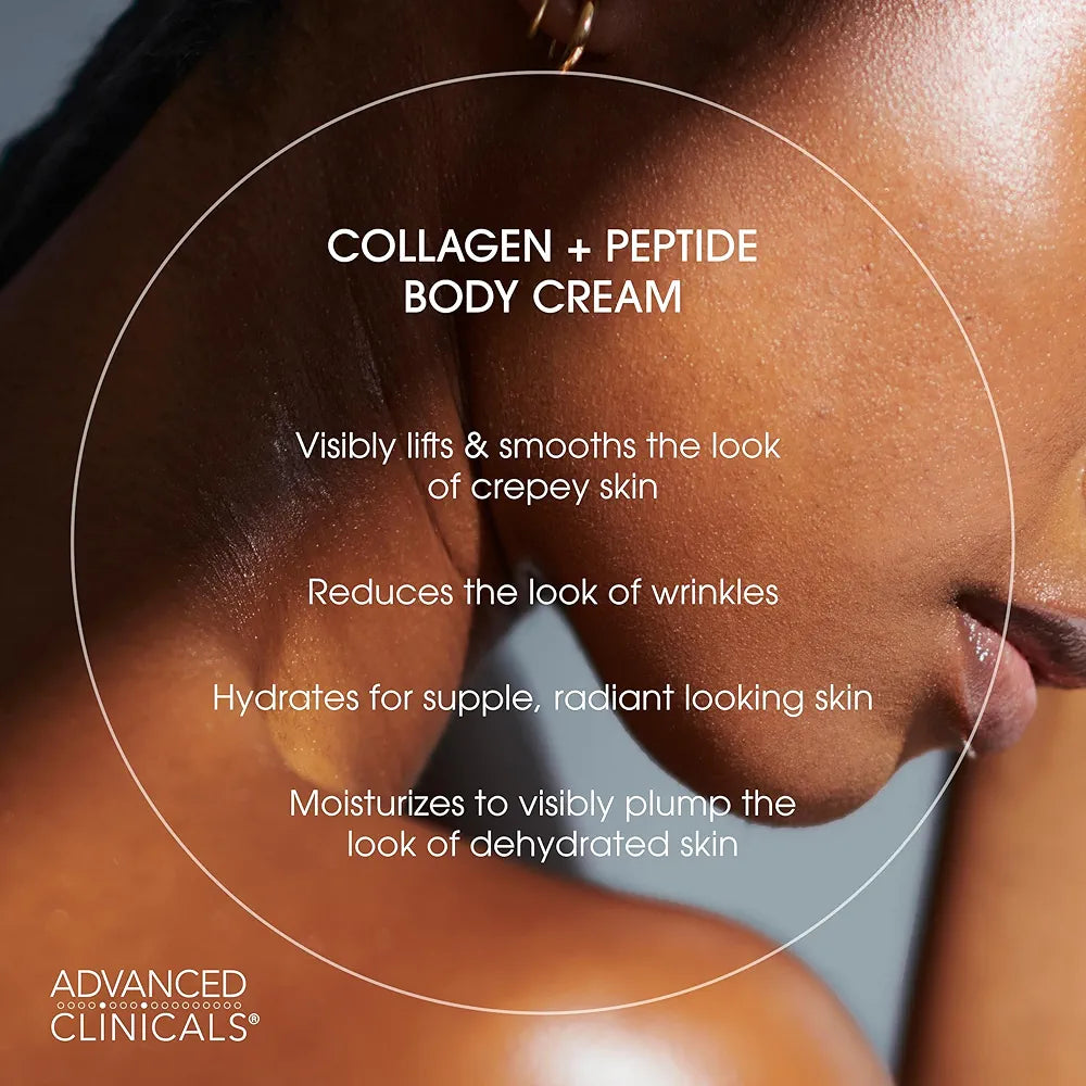 Advanced Clinicals Collagen Peptides Body Lotion & Face Moisturizer
