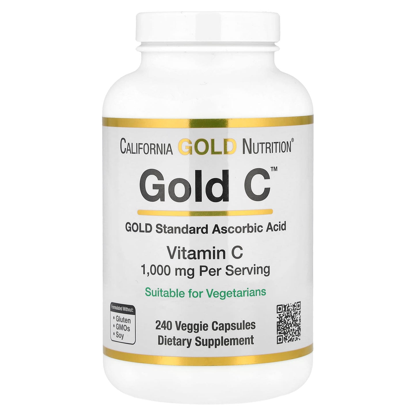 California Gold C™ Vitamin C | USP Grade | 1,000 mg, 240 Capsules (Family Size)