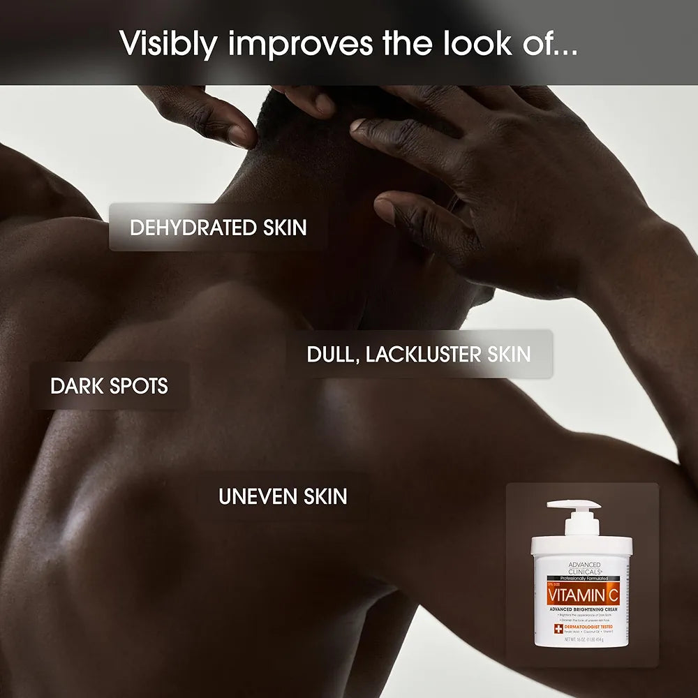 Advanced Clinicals Vitamin C Cream Visibly Brightening Body Lotion