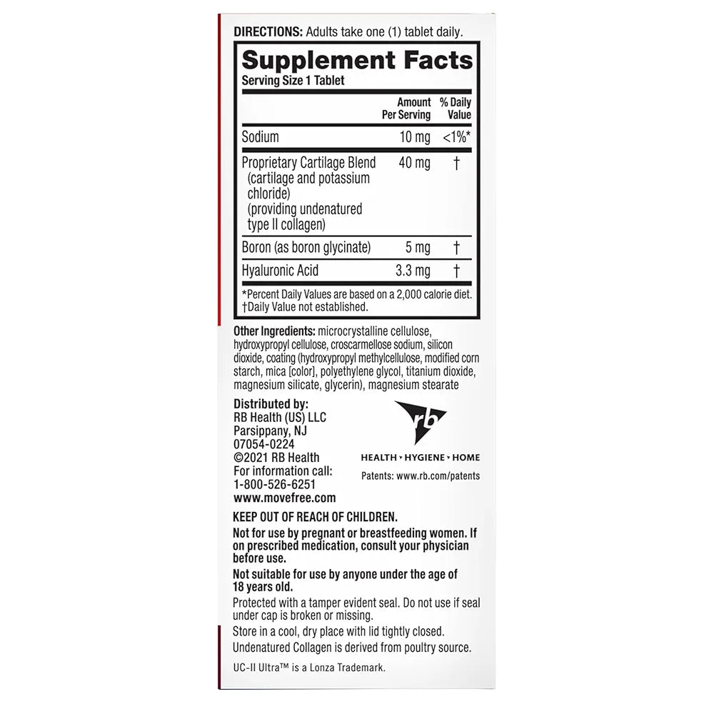 Move Free Ultra Triple Action – 64 Tablets | Collagen, Boron & Hyaluronic Acid for Joint, Cartilage & Bone Support