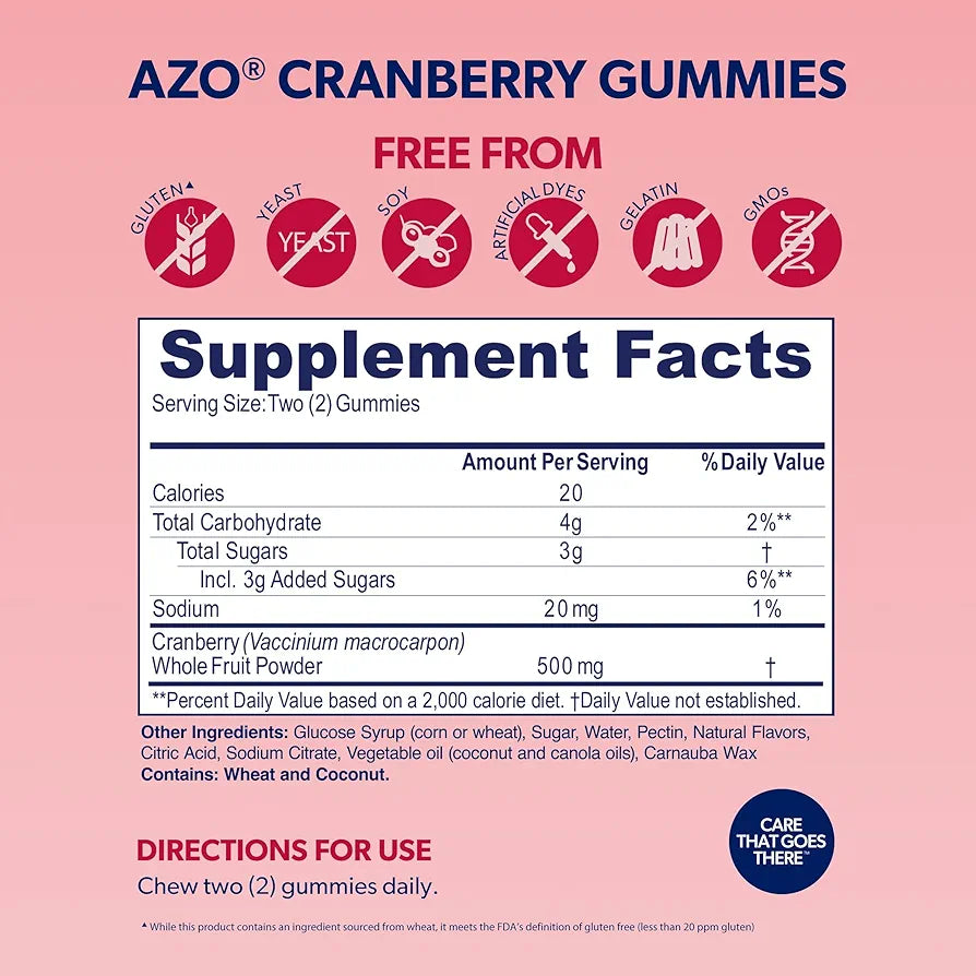 AZO Cranberry Urinary Tract Health Gummies