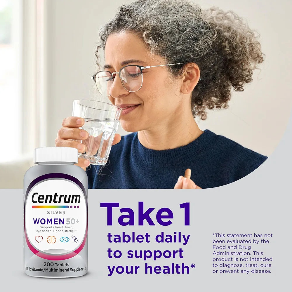 Centrum Silver Women's Multivitamin for Women 50+ |Supports Memory and Cognition in Older Adults. 100 tablets