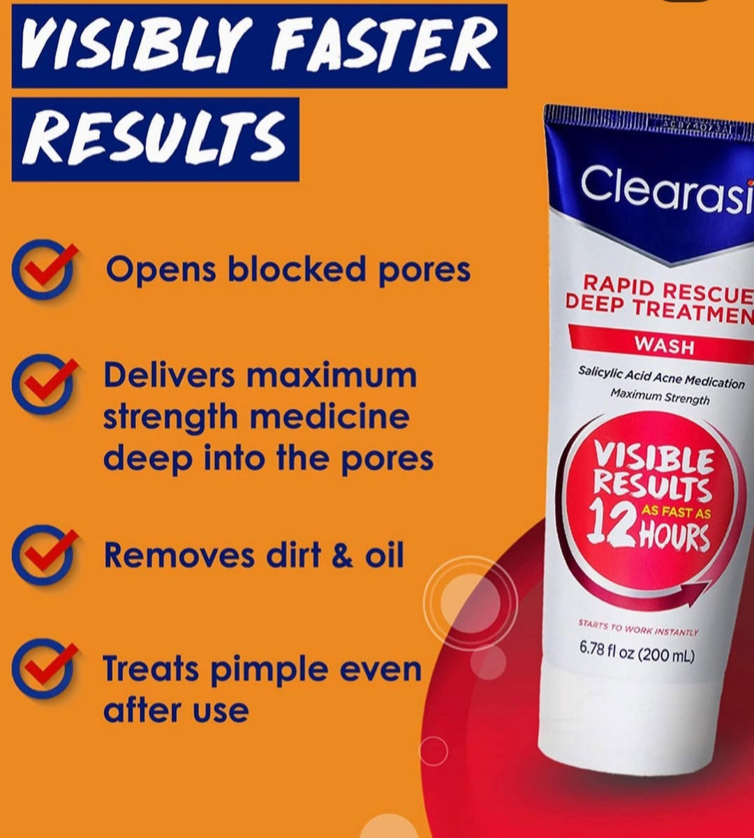 Clearasil Rapid Rescue Deep Treatment Acne Face Wash