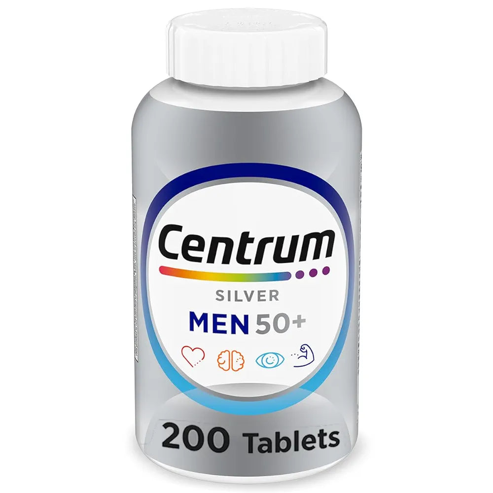 Centrum Silver Men's 50+ Multivitamin with Vitamin D3, B-Vitamins, Zinc for Memory and Cognition - 200 Tablets