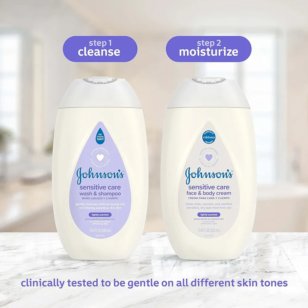 Johnson's Sensitive Care Baby Body Wash & Shampoo for Sensitive Skin