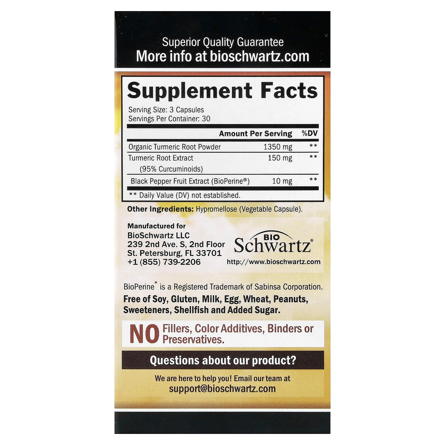 BioSchwartz Turmeric Curcumin with BioPerine® – 90 Capsules | Anti-Inflammatory & Joint Support
