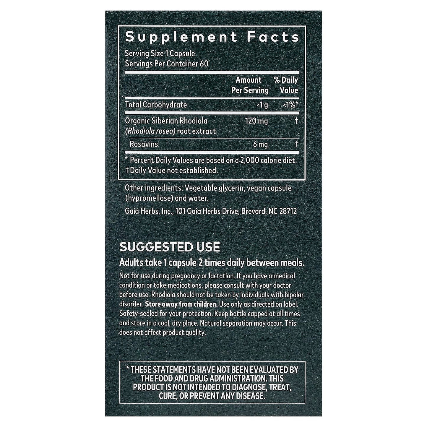 Gaia Herbs Rhodiola Rosea. 60 Vegan Liquid Phyto-Caps | Stress Support Supplement for Supporting Healthy Stamina and Endurance