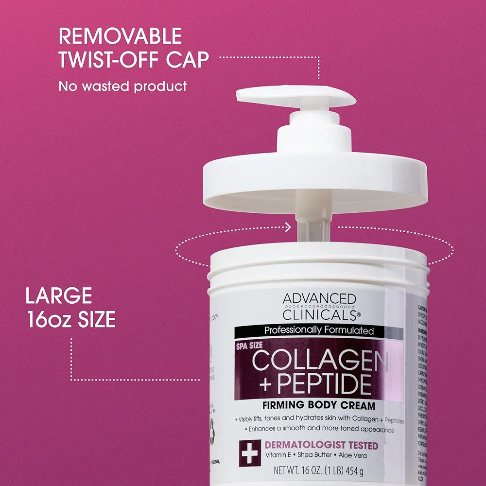 Advanced Clinicals Collagen Peptides Body Lotion & Face Moisturizer