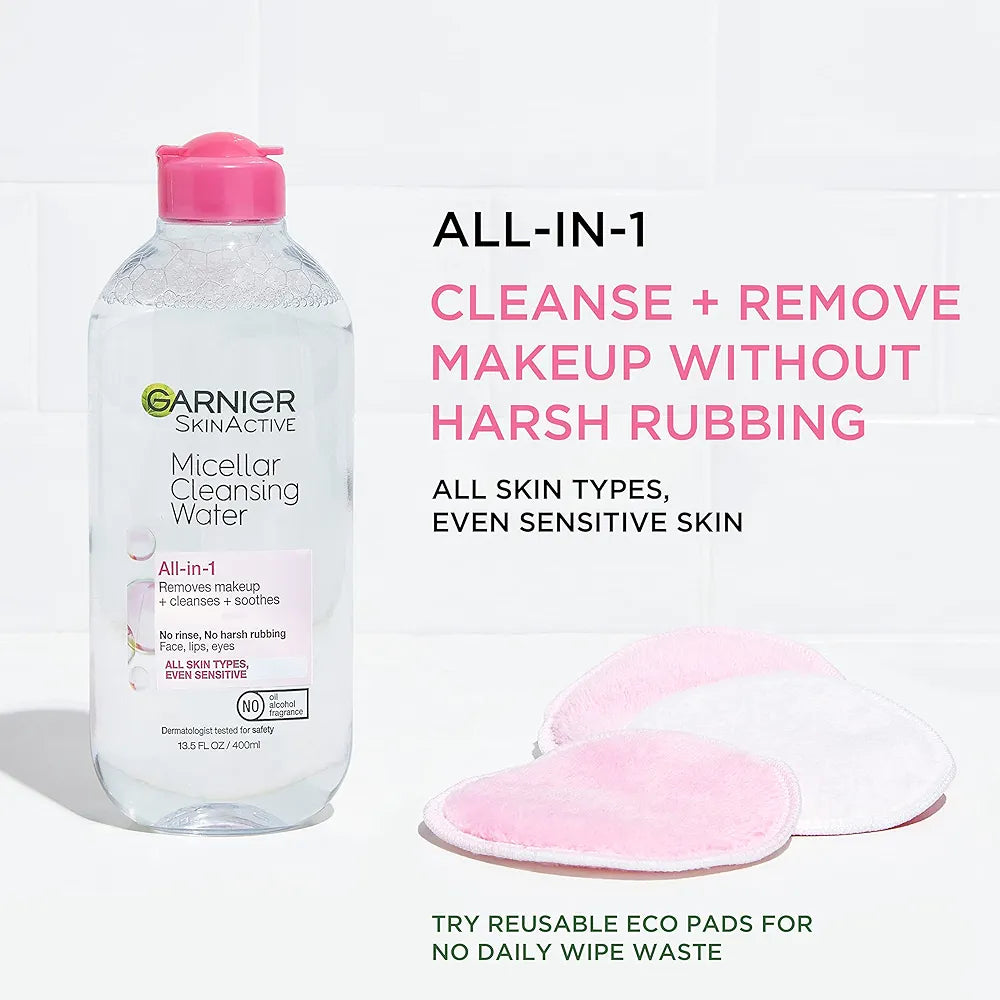 Garnier Micellar Water, Hydrating Facial Cleanser & Makeup Remover.