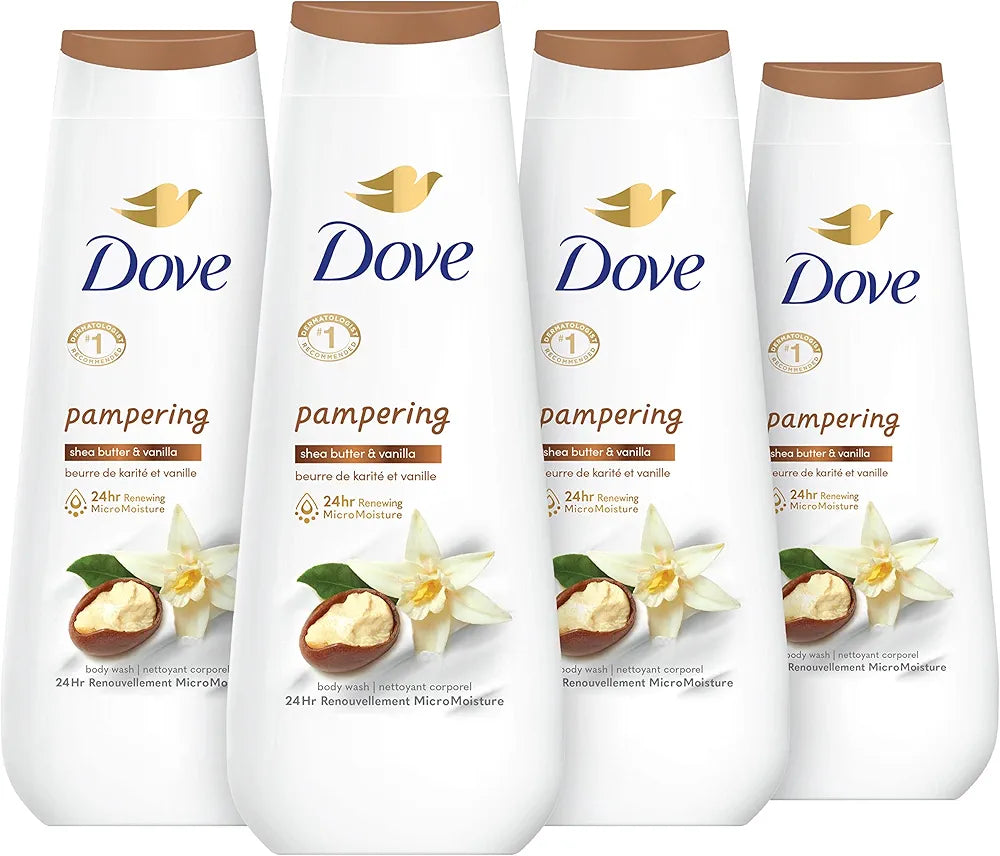 Dove Body Wash Pampering Shea Butter & Vanilla for Renewed, Healthy-Looking Skin Gentle Skin