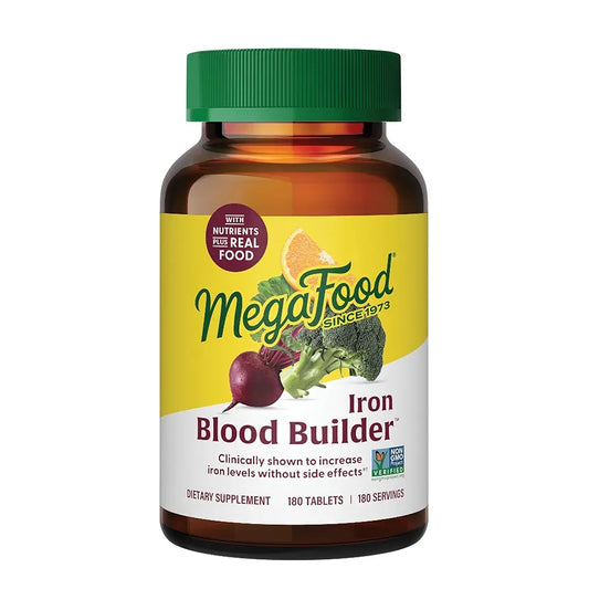 MegaFood Blood Builder – 180 Tablets | Gentle Iron Supplement with Vitamin C, B12 & Folic Acid