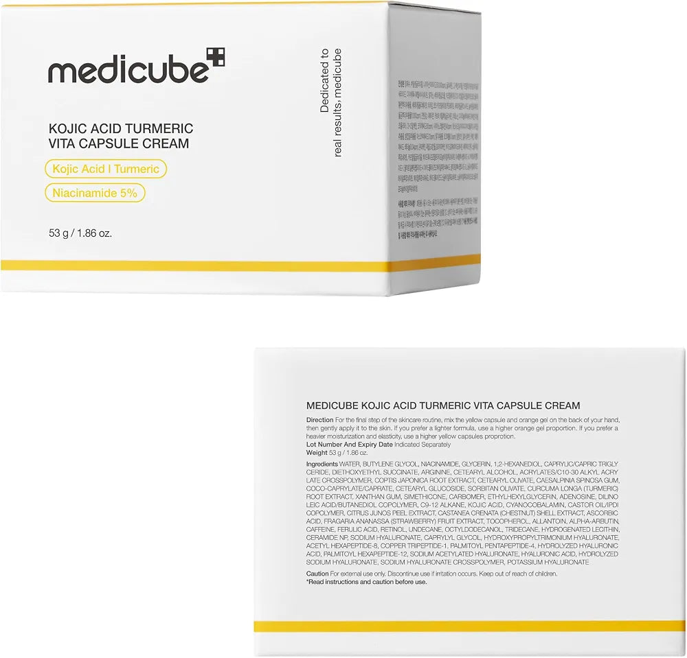 Medicube Kojic Acid Turmeric Vita Capsule Cream for Dark Spots, Hyperpigmentation & Uneven Skin Tone