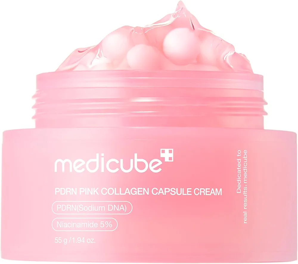 Medicube PDRN Pink Collagen Capsule Cream 55ml | Salmon DNA, Niacinamide & Collagen Moisturiser for Glow, Hydration & Uneven Skin Tone