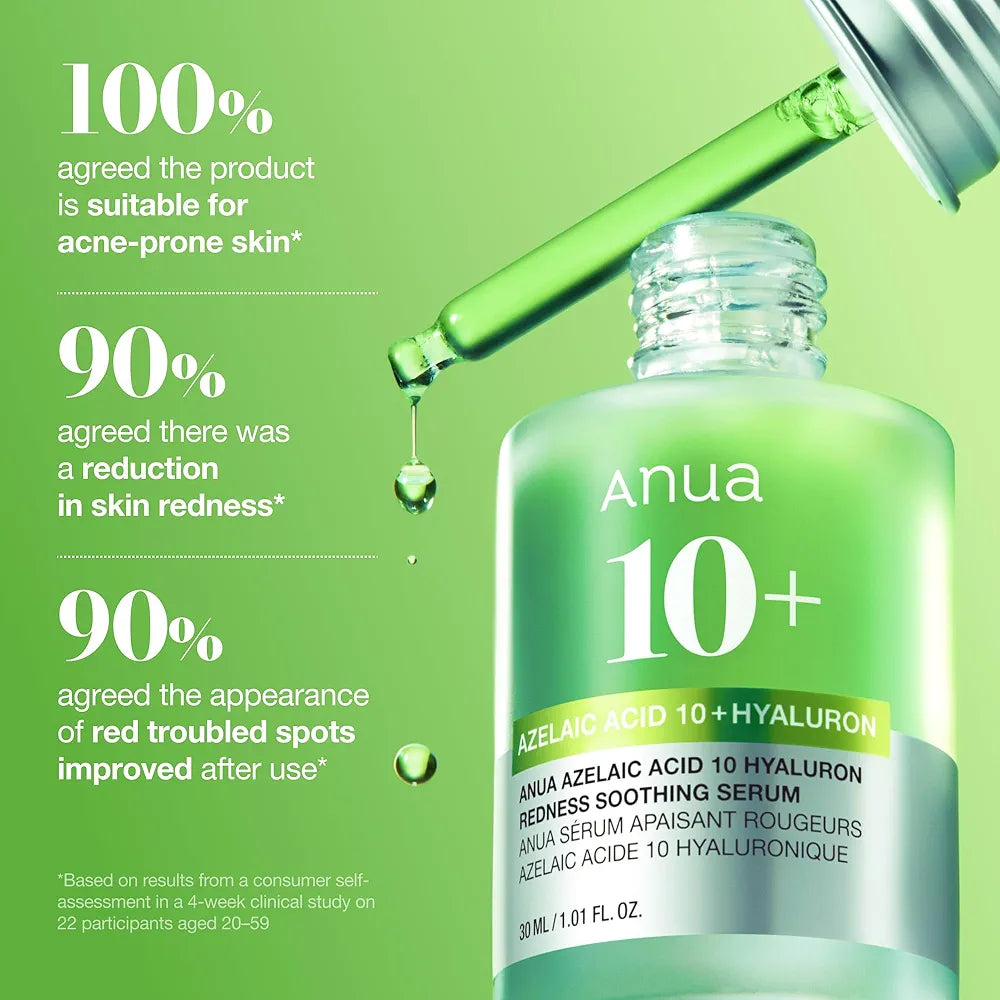Anua Azelaic Acid 10 Hyaluron Redness Soothing Serum 30ml – Acne, Redness & Blemish Serum