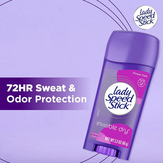 Lady Speed Stick Invisible Dry Antiperspirant Deodorant | Shower Fresh | 72-Hour Sweat & Odour Protection |