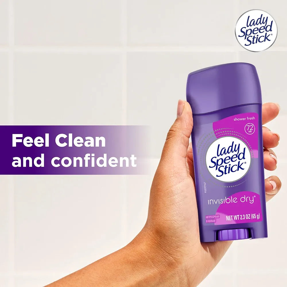 Lady Speed Stick Invisible Dry Antiperspirant Deodorant | Shower Fresh | 72-Hour Sweat & Odour Protection |