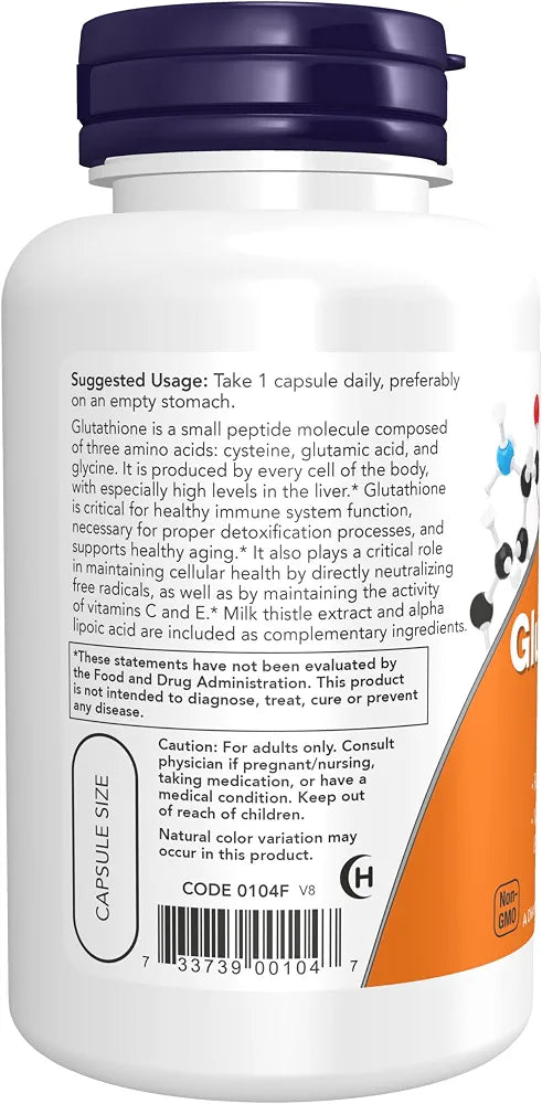 NOW Foods Glutathione 500 mg – 60 Capsules