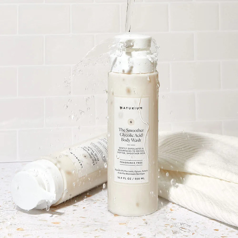 Naturium The Smoother Glycolic Acid Exfoliating Body Wash, Soft & Smoothing Cleanser