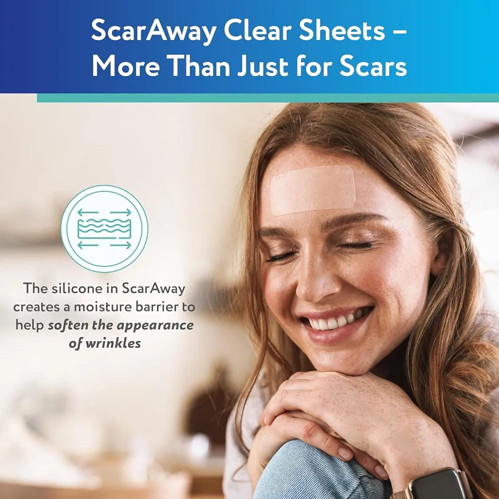 ScarAway Advanced Clear Silicone Scar Sheets | Medical-Grade for Surgical, Burn, Body, Hypertrophic & Keloid Scar Treatment & Prevention