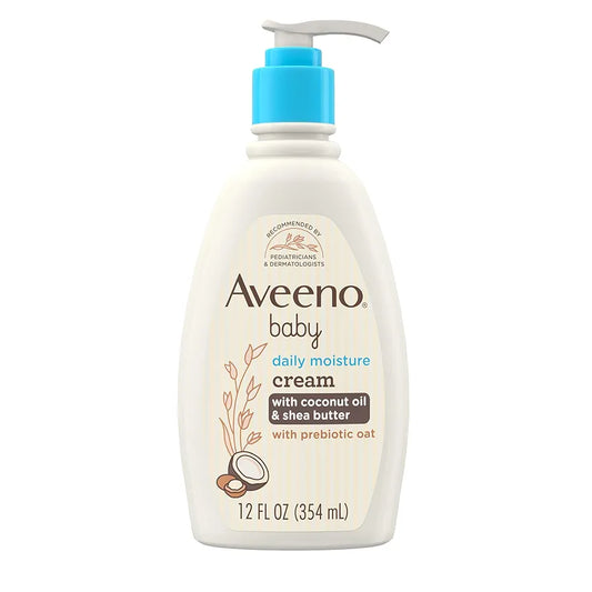 Aveeno Baby Daily Moisturizing Cream with Prebiotic Oat | Hypoallergenic Baby Lotion with Coconut Oil & Shea Butter