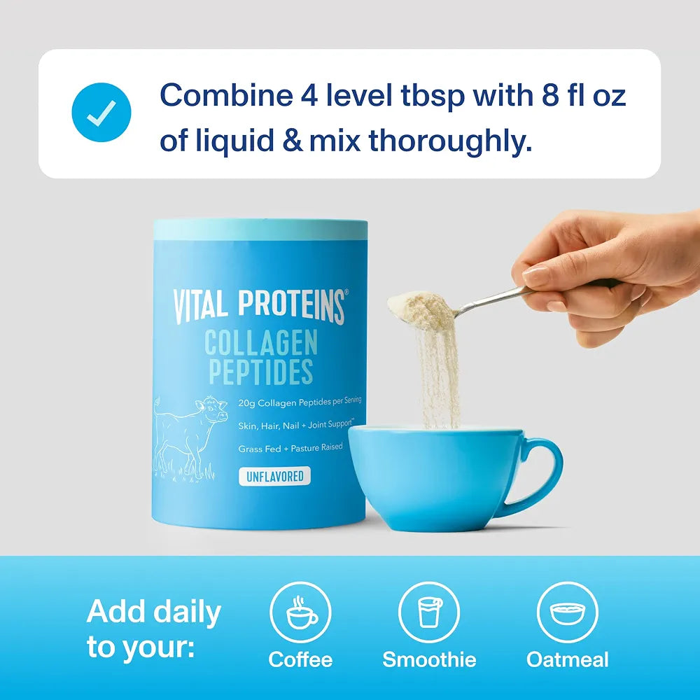 Vital Proteins Collagen Peptides Powder | Unflavored Collagen for Hair, Skin, Nails, Bones & Joints