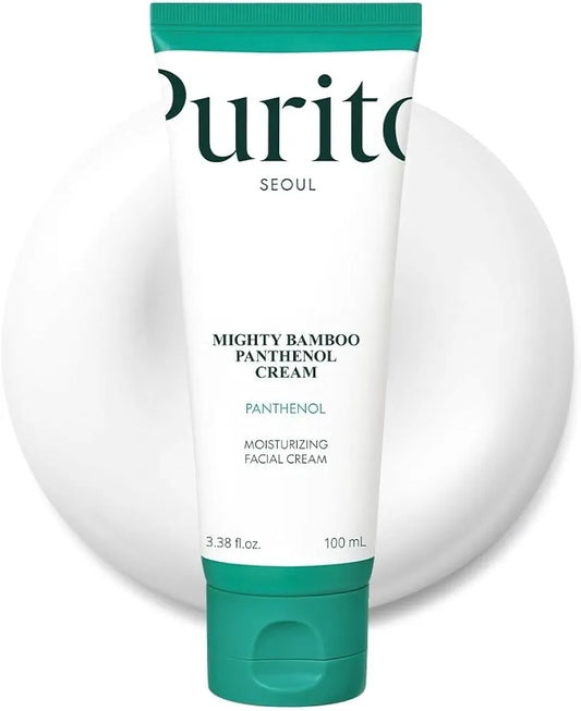 PURITO Seoul Mighty Bamboo Panthenol Cream with 10% Panthenol | Bamboo Extract & Squalane for Damaged Skin Barrier | Dryness & Sensitive Skin | 100ml