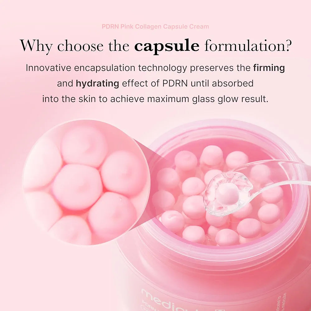 Medicube PDRN Pink Collagen Capsule Cream 55ml | Salmon DNA, Niacinamide & Collagen Moisturiser for Glow, Hydration & Uneven Skin Tone