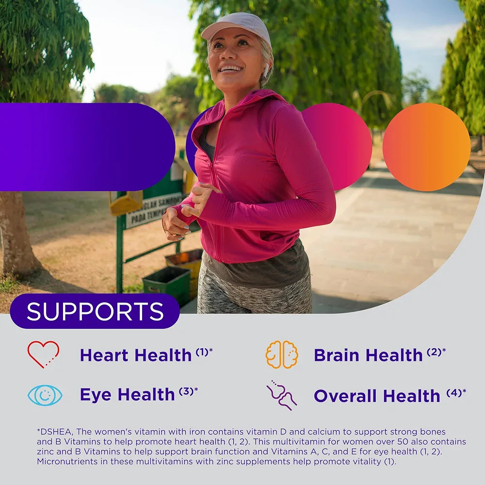 Centrum Silver Women's Multivitamin for Women 50+ |Supports Memory and Cognition in Older Adults. 100 tablets