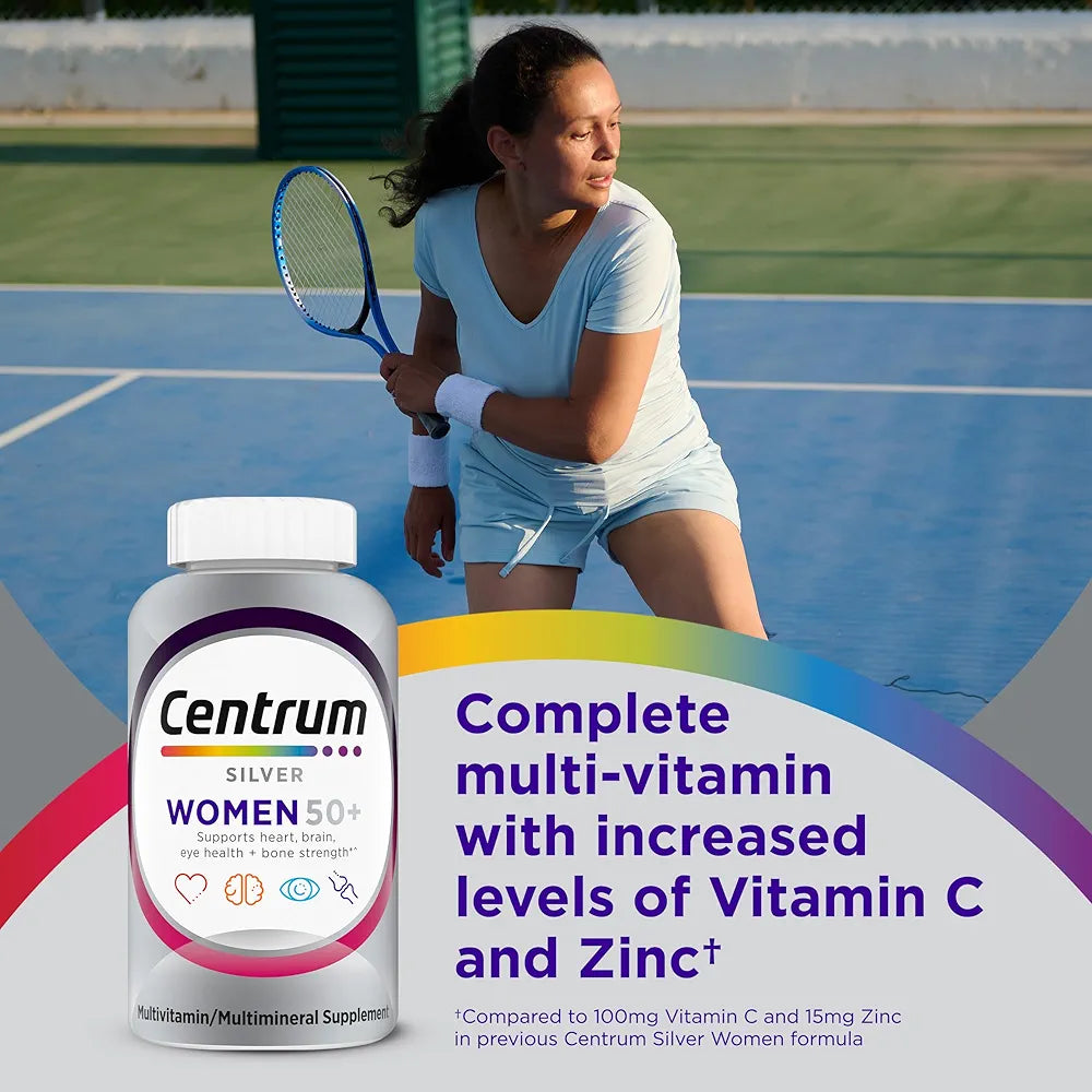 Centrum Silver Women's Multivitamin for Women 50+ |Supports Memory and Cognition in Older Adults. 100 tablets
