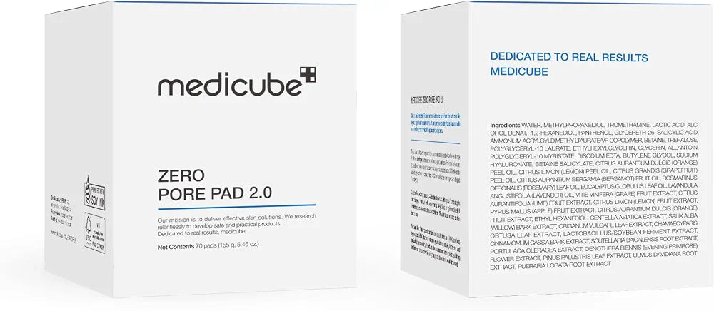 Medicube Zero Pore Pad 2.0 with AHA & BHA for Enlarged Pores, Blackheads, Excess Oil & Uneven Skin Texture, 70 Pads