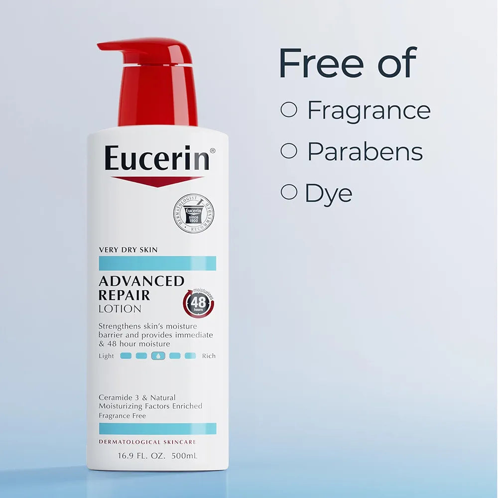 Eucerin Advanced Repair Body Lotion for Very Dry Skin | Unscented Lotion Formulated with Ceramides