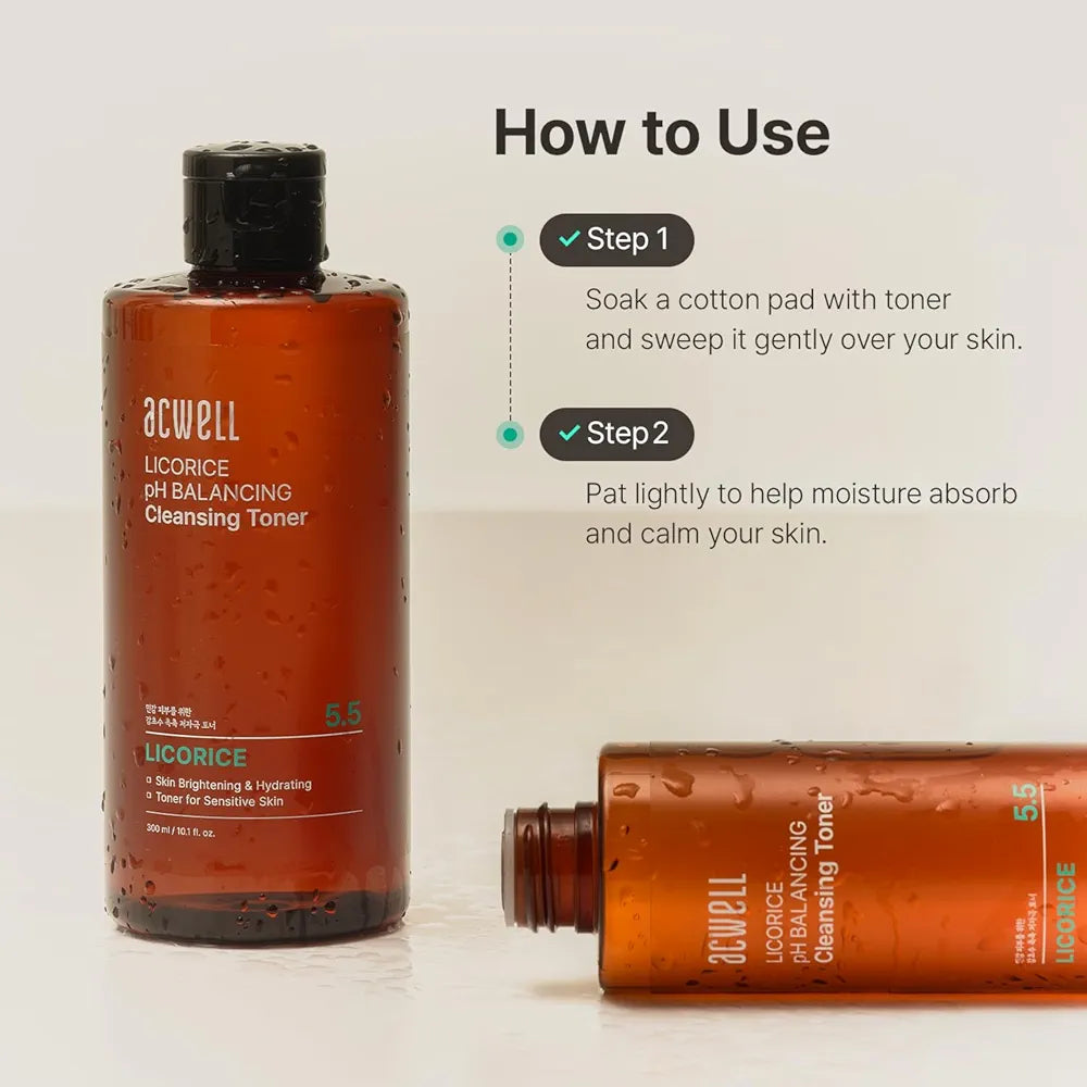 ACWELL Licorice pH Balancing Cleansing Toner 5.07 oz
For Dull Skin, Uneven Tone & Acne-Prone Skin