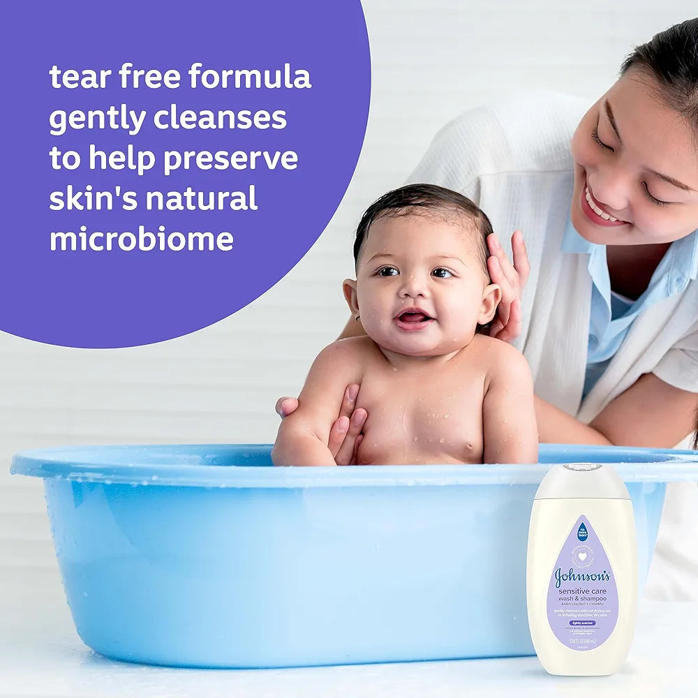 Johnson's Sensitive Care Baby Body Wash & Shampoo for Sensitive Skin