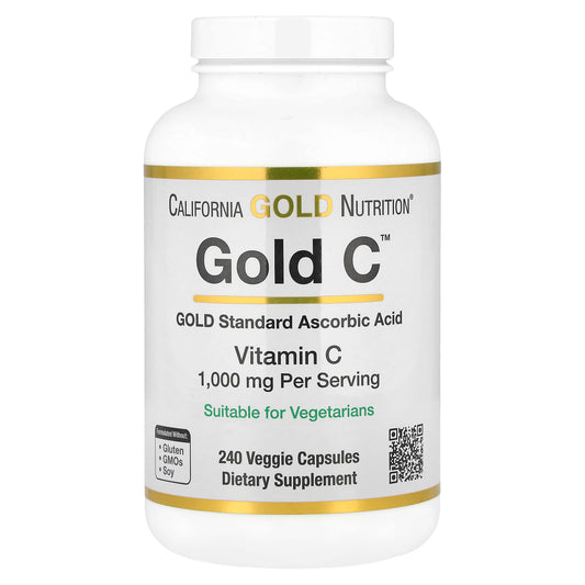 California Gold C™ Vitamin C | USP Grade | 1,000 mg, 240 Capsules (Family Size)
