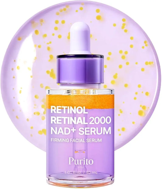 PURITO Seoul Retinol 0.1% + Retinal 0.1% NAD+ Serum for Fine Lines, Wrinkles, Uneven Skin Texture & Firmness, 30ml