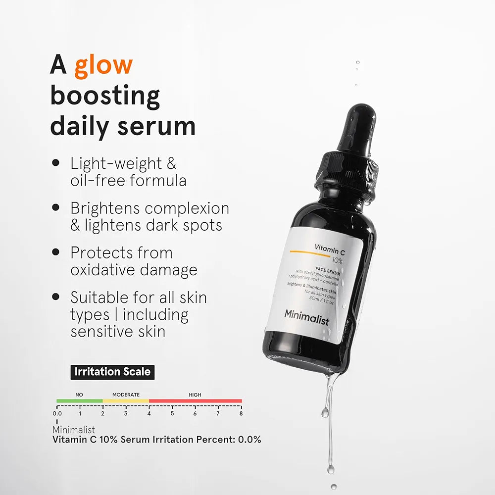 Minimalist 10% Vitamin C Serum for Brightening