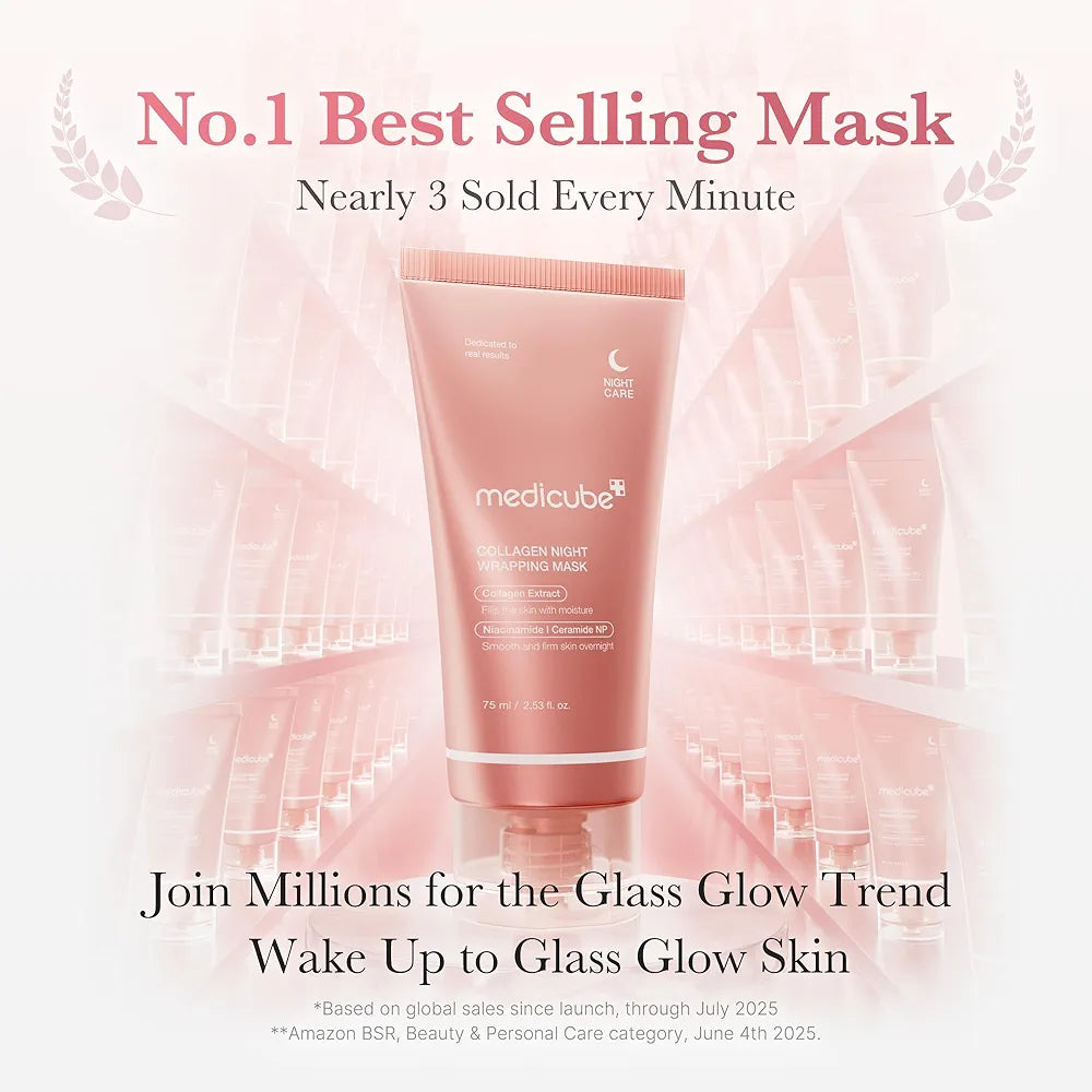 Medicube Collagen Night Wrapping Mask 75ml | Overnight Peel-Off Mask for Elasticity, Hydration & Glowing Skin