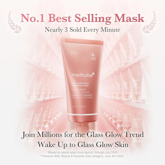 Medicube Collagen Night Wrapping Mask 75ml | Overnight Peel-Off Mask for Elasticity, Hydration & Glowing Skin