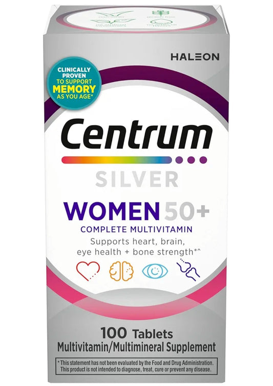 Centrum Silver Women's Multivitamin for Women 50+ |Supports Memory and Cognition in Older Adults. 100 tablets