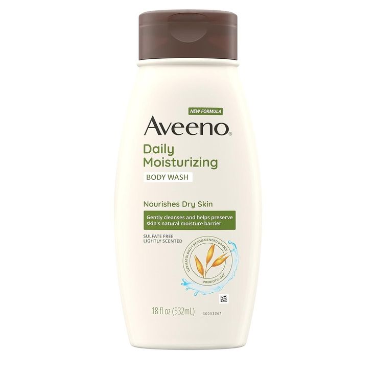 Aveeno Daily Moisturizing Body Wash Cleanser & Shaving Gel for Men & Women |Clean-Rinsing for Softer & Smoother Skin | 18 Oz/532 Ml