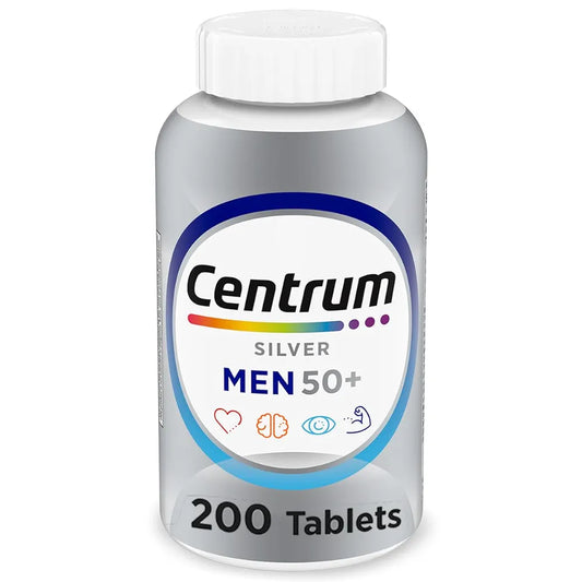 Centrum Silver Men's 50+ Multivitamin with Vitamin D3, B-Vitamins, Zinc for Memory and Cognition - 200 Tablets