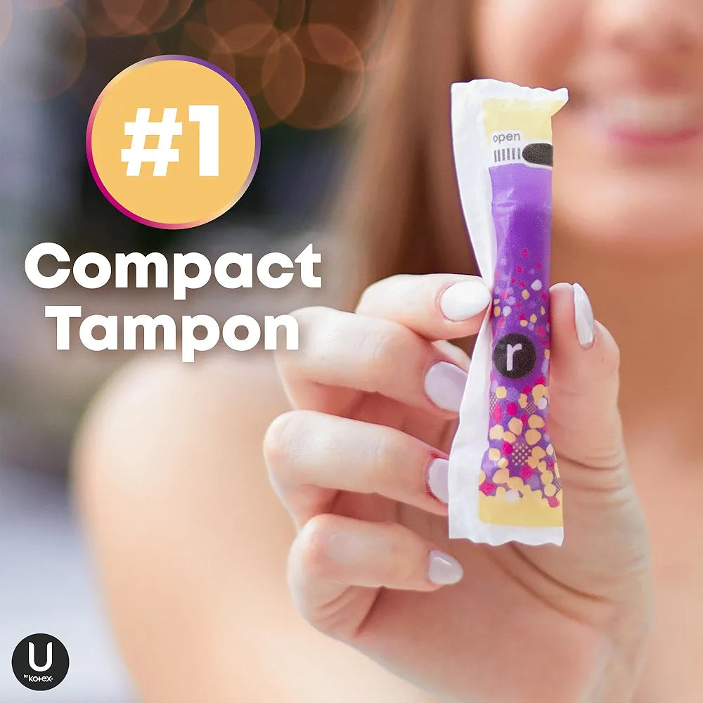 U by Kotex Click Compact Unscented Tampons – Regular & Super Absorbency Multipack (45 Count)