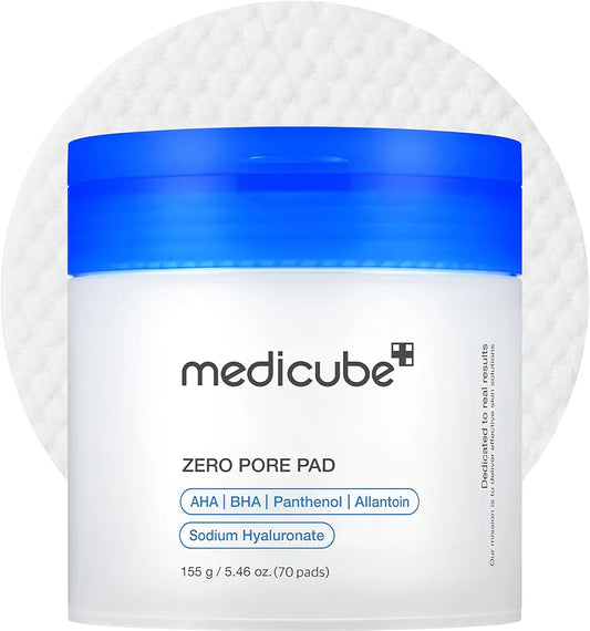 Medicube Zero Pore Pad 2.0 with AHA & BHA for Enlarged Pores, Blackheads, Excess Oil & Uneven Skin Texture, 70 Pads
