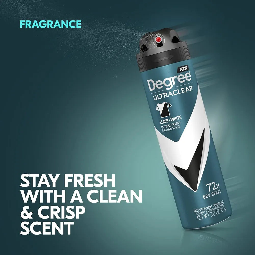 Degree Men UltraClear Black + White Antiperspirant Dry Spray | 3.8 oz
