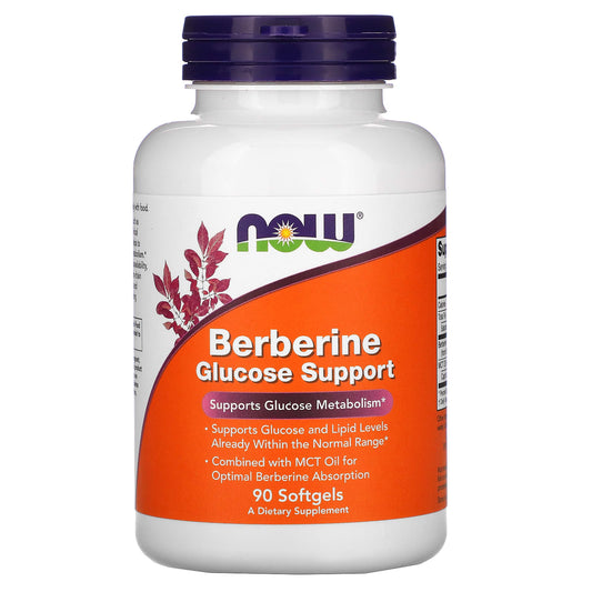 NOW Foods Berberine Glucose Support – 90 Softgels | Blood Sugar & Metabolic Health