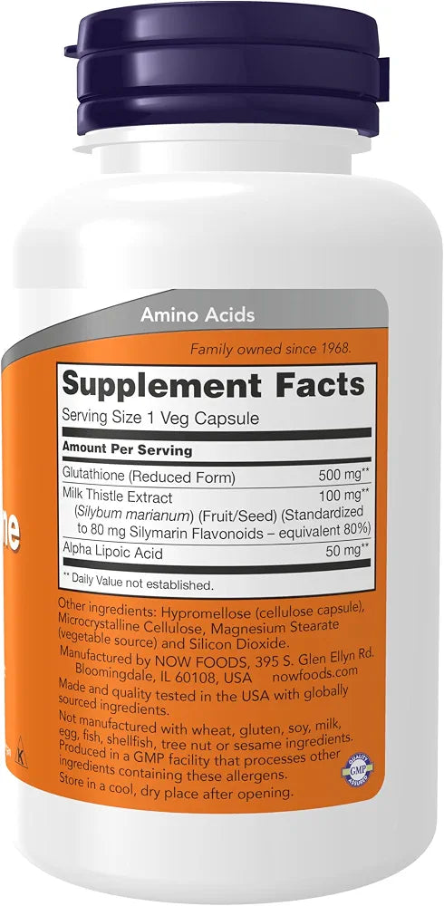 NOW Foods Glutathione 500 mg – 60 Capsules